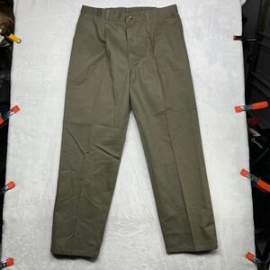 Legendary‎ Gold Chino Pants Men's Brown Pleated Elastic Waist Classic - 36X32